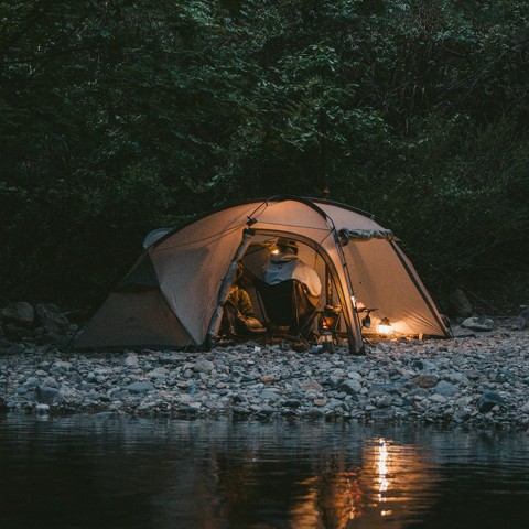 Намет двомісний з великим тамбуром та навісом Naturehike Shandi CNK2300ZP017, сірий