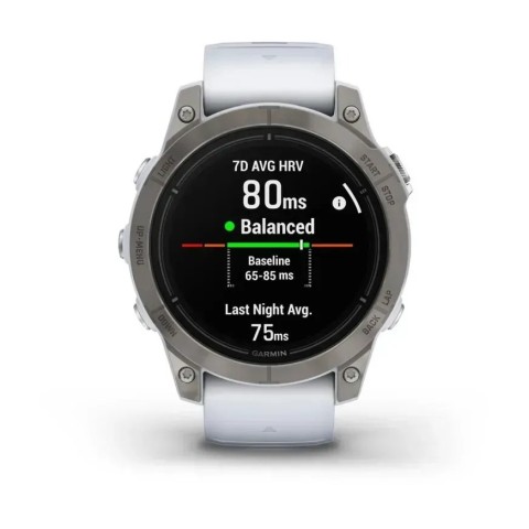 Смарт-часы Garmin epix Pro Gen 2 Sapphire Edition (47мм) титановые с ремешком цвета белого камня