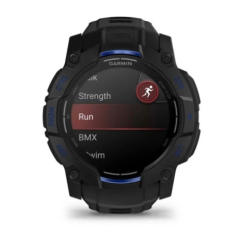 Смарт-годинник Garmin Instinct 3 (50 мм) AMOLED чорний/синя блискавка
