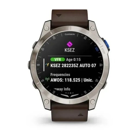 Смарт-годинник Garmin D2 Mach 1 з коричневим ремінцем Оксфорд