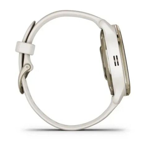 Смарт-годинник Garmin Venu 2 Plus айворі з кремово-золотистим безелем і силіконовим ремінцем