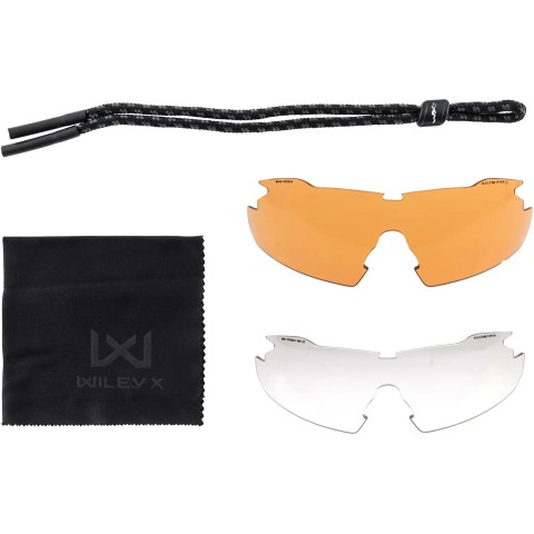 Очки защитные Wiley X WX Vapor 2.5, 3 линзы (Grey/Clear/Light Rust) ц:tan