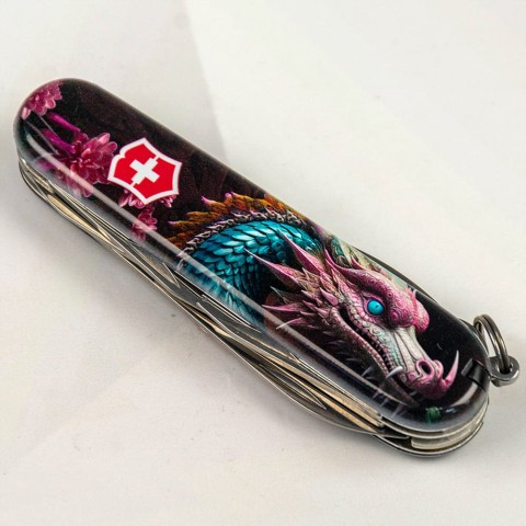Ніж Victorinox Climber Zodiac 91мм,14функ ,Лазурний дракон