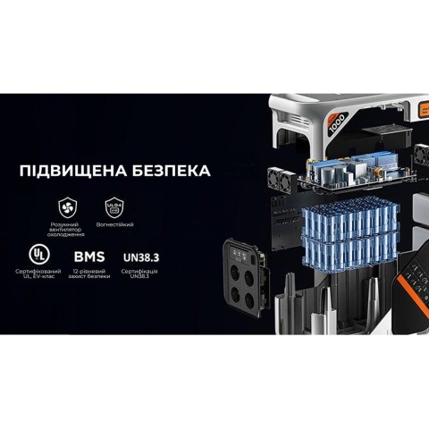 Зарядна станція Litheli 1800 Вт, 1069 Вт·год, LiFePO4, + 2 Power Bank (U20EH17-0A200)