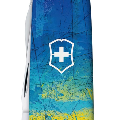 Ніж Victorinox Huntsman Ukraine 91мм,15функ ,Жовто-синій малюнок