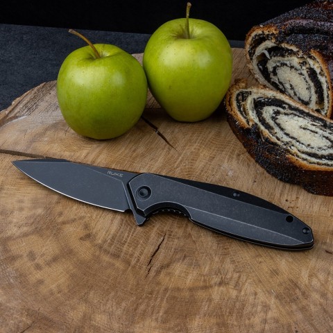Ніж складаний туристичний Ruike P128-SB, (9.3 см) 14C28N / 3cr14n чорний
