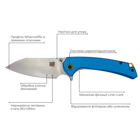 Нож Skif Jock SW, aluminium, ц:blue