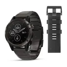 Смарт-годинник Garmin fenix 5 Plus Sapphire сірий титановий DLC з титановим ремінцем