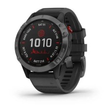 Смарт-часы Garmin fenix 6 Pro Solar Edition серые с черным ремешком