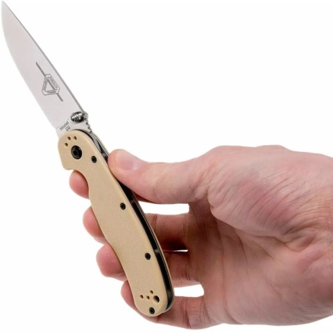 Нож Ontario Knife RAT II Linerlock D2 ц:desert tan