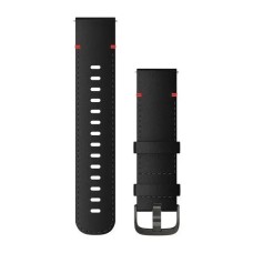 Быстросменные ремешки Garmin из кожи (22 мм) черные с фурнитурой грифельного цвета