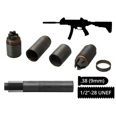 AFTactical S441-NF60 2в1 пбс+пламегас з радіатором 6 сепараторів .38 (9мм) 1/2x28 AKDAS SA-9HP