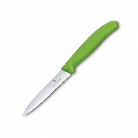 Кухонний ніж Victorinox SwissClassic Paring лезо 10см хвил. з зел. ручкою
