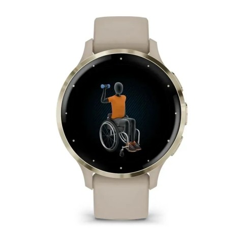Смарт-часы Garmin Venu 3s французский серый с золотистым стальным безелем и силиконовым ремешком