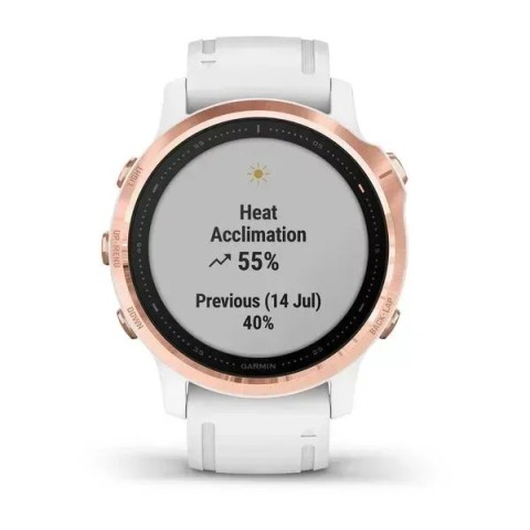 Смарт-часы Garmin fenix 6S Pro розово-золотистые с белым ремешком