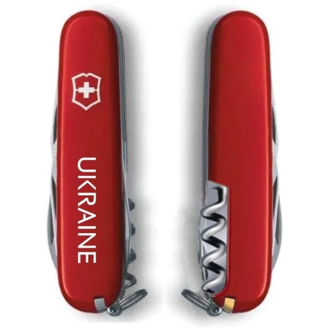 Ніж Victorinox Spartan Ukraine 91мм,12функ,черв ,Ukraine біл.