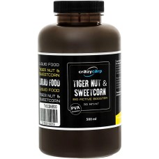 Ликвид Crazy Carp Bio Active Booster Tiger Nut & Sweetcorn 500мл