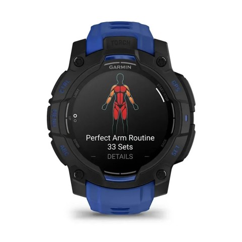 Смарт-годинник Garmin Instinct 3 (45 мм) AMOLED синя блискавка/чорний