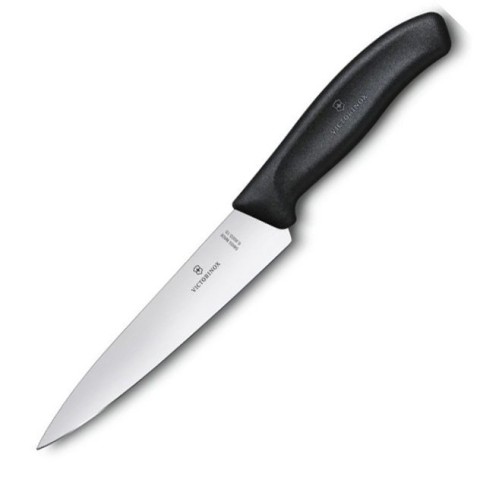 Кухонний ніж Victorinox SwissClassic Carving лезо 15см з чорн. ручкою у подар.упак.