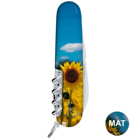 Ніж Victorinox Camper Ukraine 91мм,13функ ,Соняшники та метелик