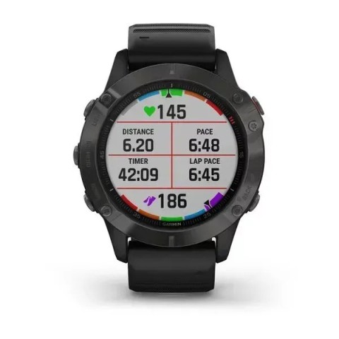 Смарт-часы Garmin fenix 6 Pro Sapphire углеродно-серые DLC с черным ремешком