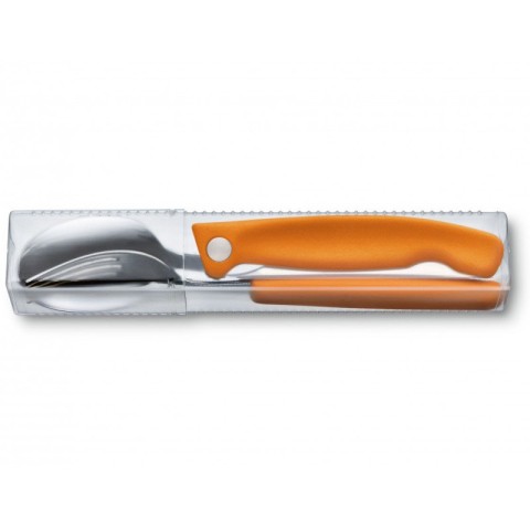 Набор кухонный Victorinox SwissClassic Table Set  3шт з помар. ручкою (складаний ніж, виделка, ложка)
