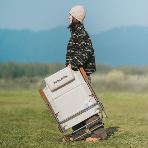 Крісло складане з регульованим нахилом Naturehike CNK2550JJ012, вуглецева сталь, чорний