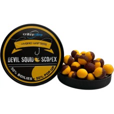 Бойлы Crazy Carp Hybrid Wafters 12mm Devil Squid & Scopex (55шт/уп)
