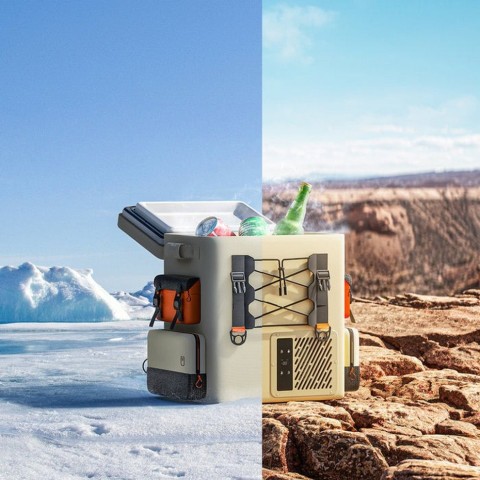 Акумуляторний холодильник-рюкзак Litheli 16л, живлення від павербанку (УМБ Litheli Power Bank 20000 mAh, 45 W в комплекті)