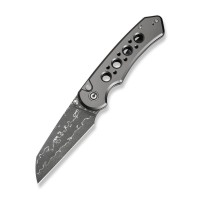 Ніж складаний туристичний Civivi Pragma Prime, (8.9 см) Damascus / Aluminum сірий