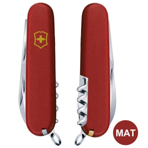 Ніж Victorinox Spartan Mat 91мм,12функ,черв.мат,штоп,жовт.лого