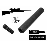 2в1 розбірний глушник+дтк AFTactical S39M24, M241, .308, 5/8x24 UNEF, AR10, Болтовик .223