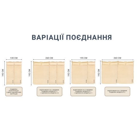 Самонадувний килимок двомісний з подушкою Naturehike CNK2300DZ014, 30 мм, бежевий