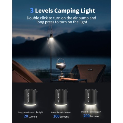 Насос-ліхтар кемпінговий Flextail Tiny Pump Х, помаранчевий