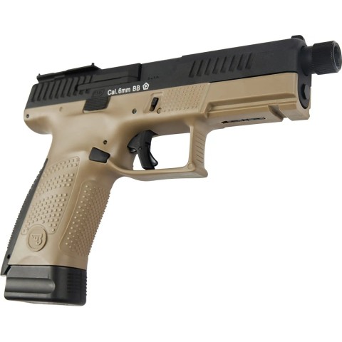 Пистолет страйкбольный ASG CZ P-10C OR-OT Dual-Tone Blow back CO2 6 мм black/fde