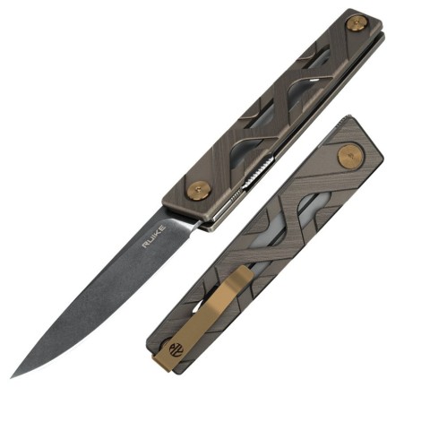 Ніж складаний туристичний Ruike P878-AK, (8.7 см) 14C28N / 6063Aluminum сірий