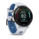 Смарт-часы Garmin Forerunner 265 с черным безелем, белым корпусом и бело-синим силиконовым ремешком