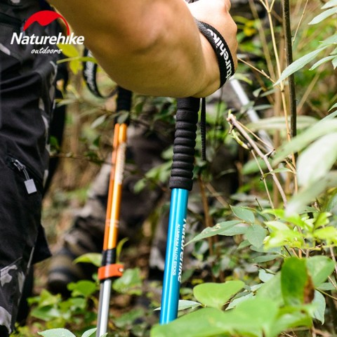 Трекінгова палиця 3-сек. Naturehike 6061 AL NH17D001-Z, 50-100 см, алюміній, червона
