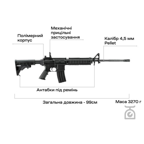 Карабин пневм. Umarex Colt M4 4,5 мм Pellet