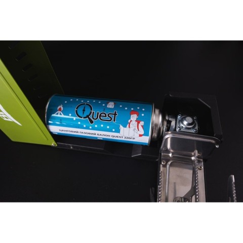 Набір Газовий пальник BRS-99 + Газовий балон цанговий бутановий Quest, 220гр