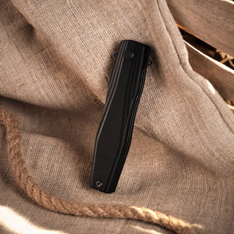 Ніж складаний туристичний Ruike P188-B, (9.1 см) D2 / G10 чорний