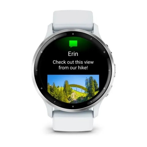 Смарт-годинник Garmin Venu 3 білий зі сріблястим сталевим безелем і силіконовим ремінцем
