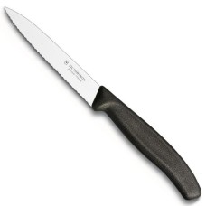 Нож кухонный Victorinox SwissClassic 10см, серрейтор, черный