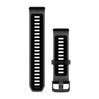 Быстросменные ремешки Garmin Forerunner Collection (22 мм) силиконовые, полупрозрачные черные/черные с фурнитурой грифельного цвета