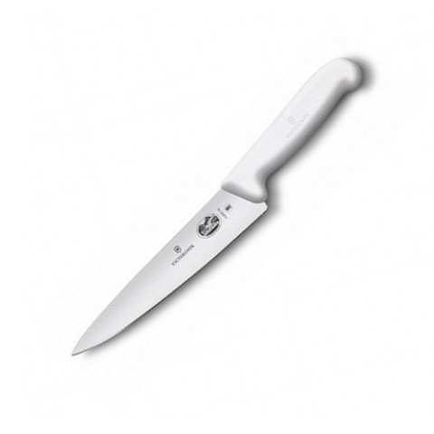 Кухонний ніж Victorinox Fibrox Carving лезо 19см з біл. ручкою