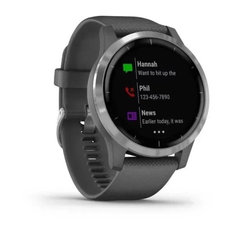 Смарт-годинник Garmin vivoactive 4 сірий зі сріблястим безелем