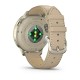 Смарт-часы Garmin Venu 4 (41 мм) лунное золото с силиконовым ремешком цвета слоновой кости и песочным кожаным