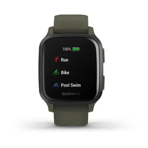Смарт-годинник Garmin Venu Sq Music Edition темно-зелений із сірим безелем