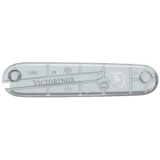 Накладка на ніж Victorinox 91мм silver transparent передня з лого (Va+)
