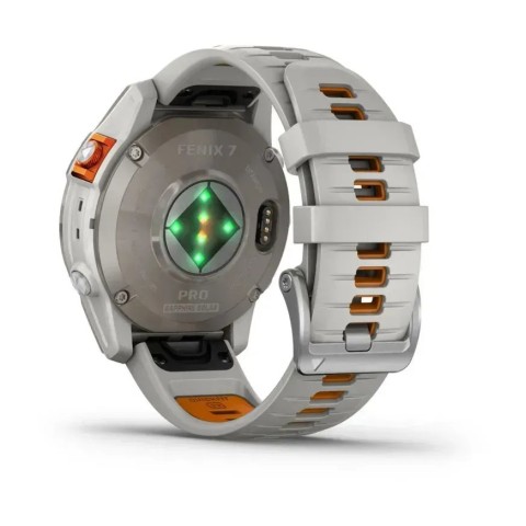 Смарт-часы Garmin fenix 7 Pro Sapphire Solar Edition титановые с туманно-серым/темно-оранжевым ремешком